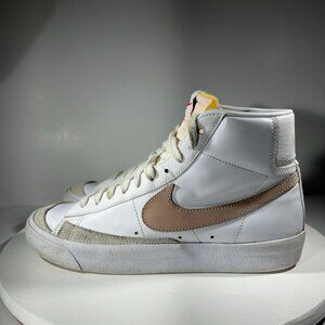 Nike Blazer 77 Womens Size 8.5 Leather Shoes White Basketball Sneakers High Top